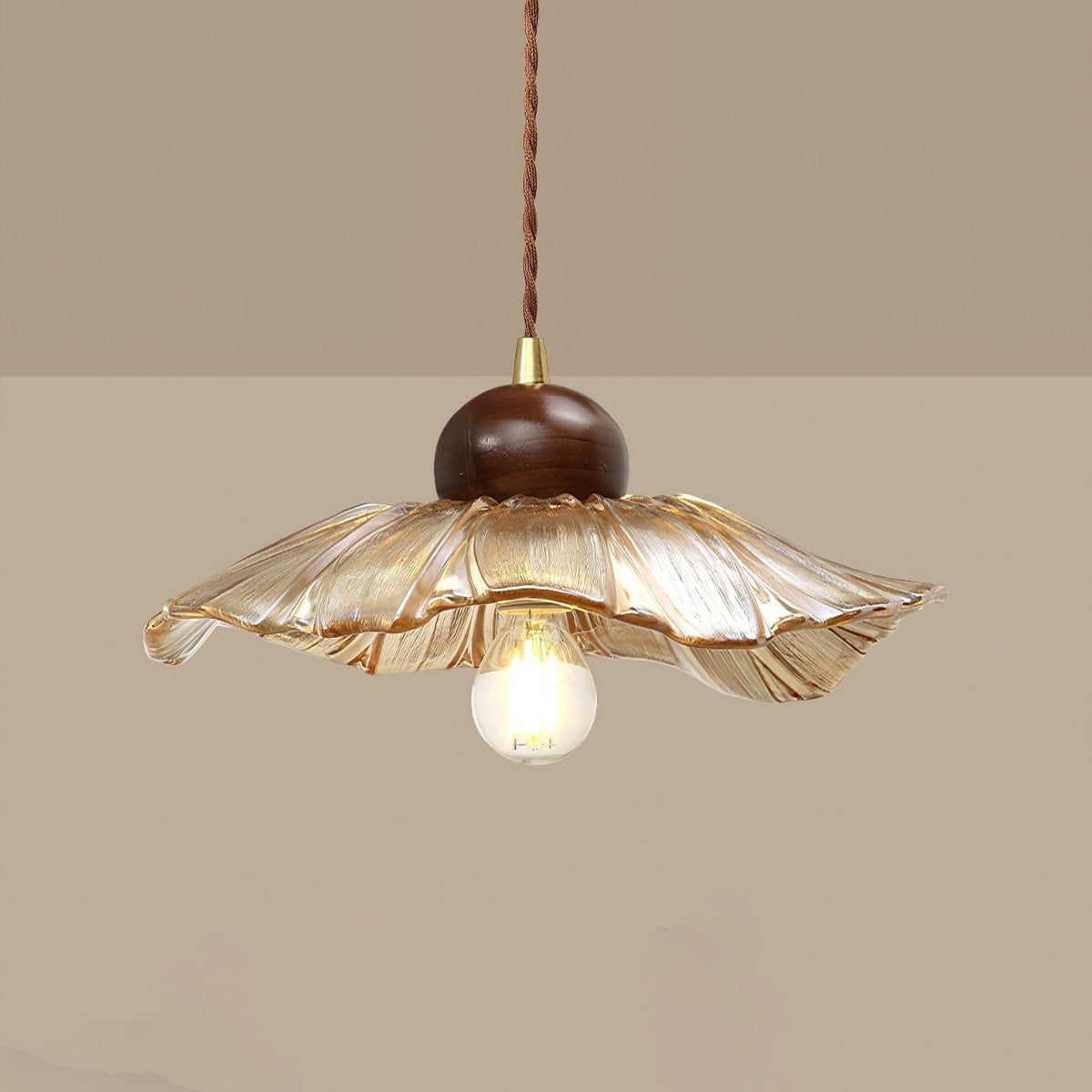 Ribbed Floral Pendant Light
