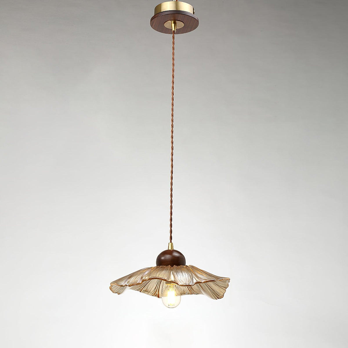 Ribbed Floral Pendant Light