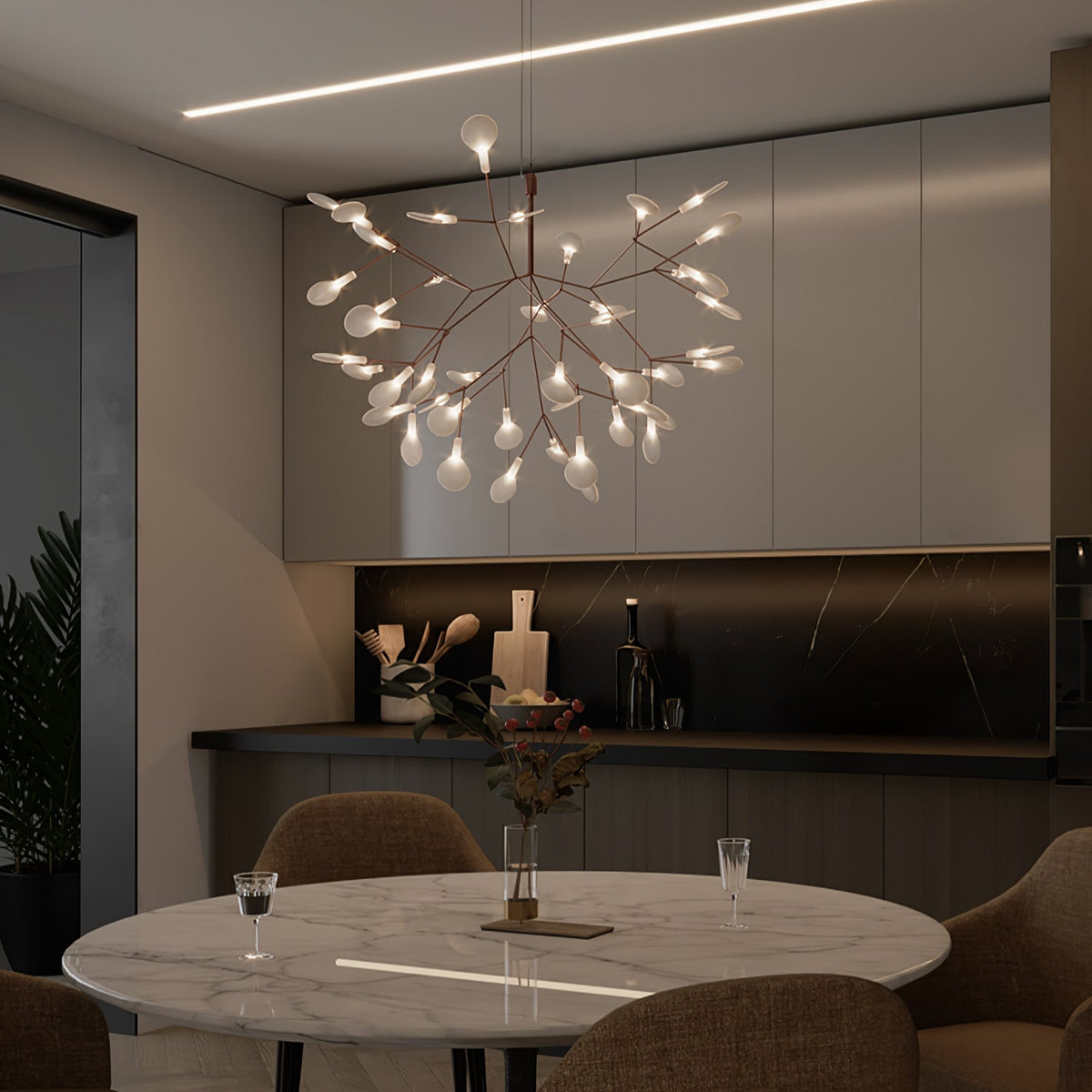 Rose Gold Firefly Led Chandelier