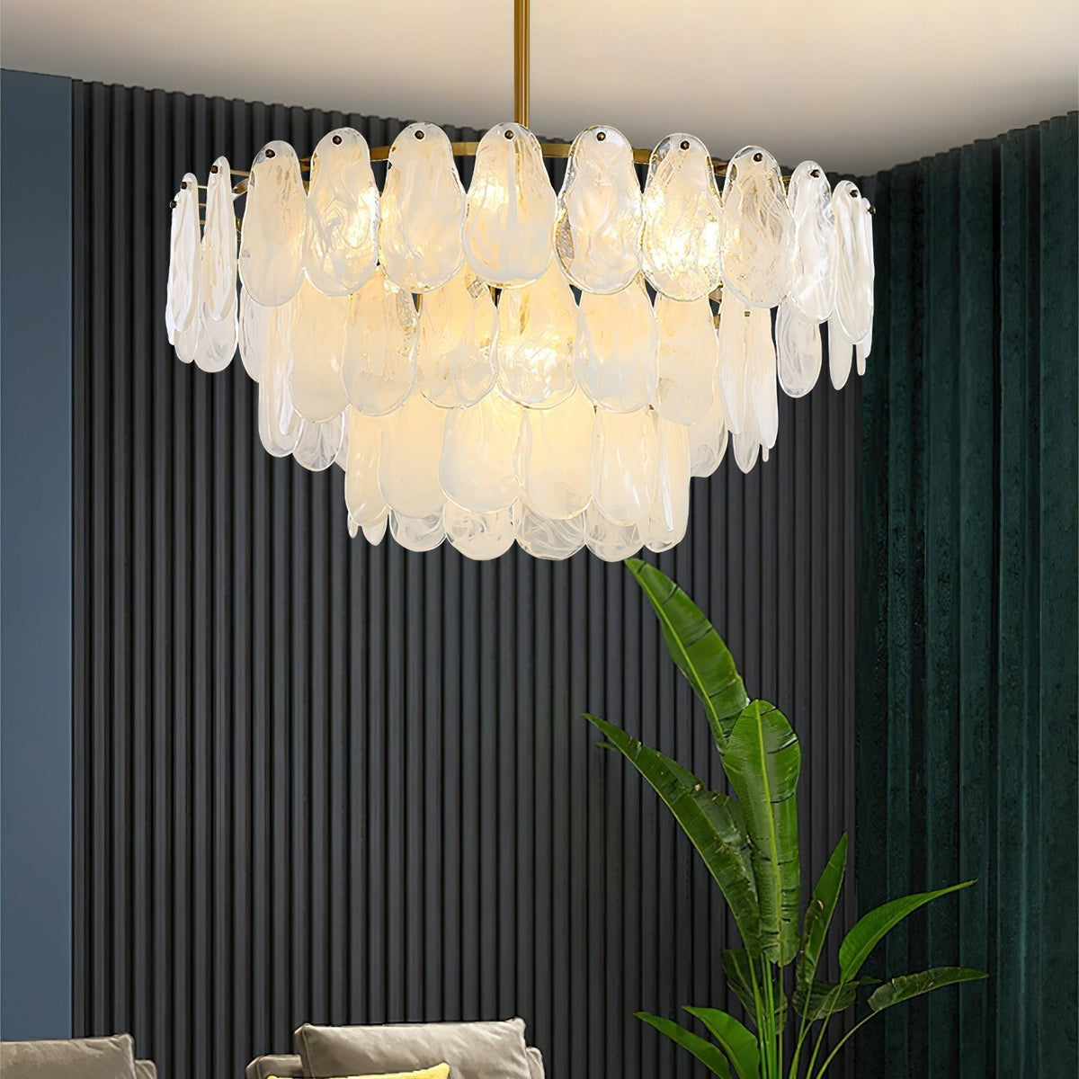 Round Cloud Glass Pendant Light