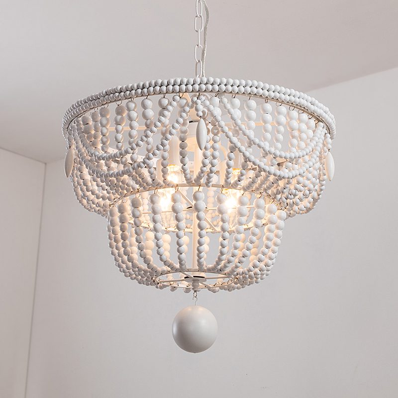 Bordeaux Wood Bead Chandelier