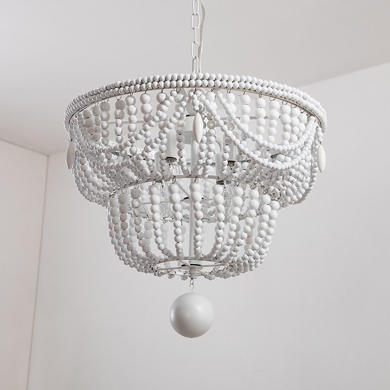 Bordeaux Wood Bead Chandelier