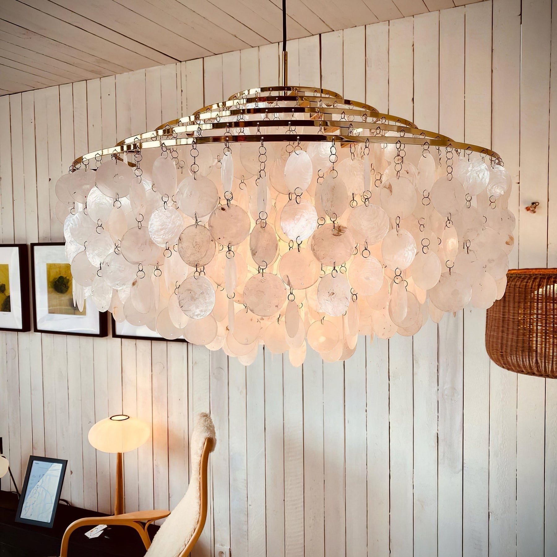 Round Shell Pendant light Chandelier– THECARGOODS LAMP