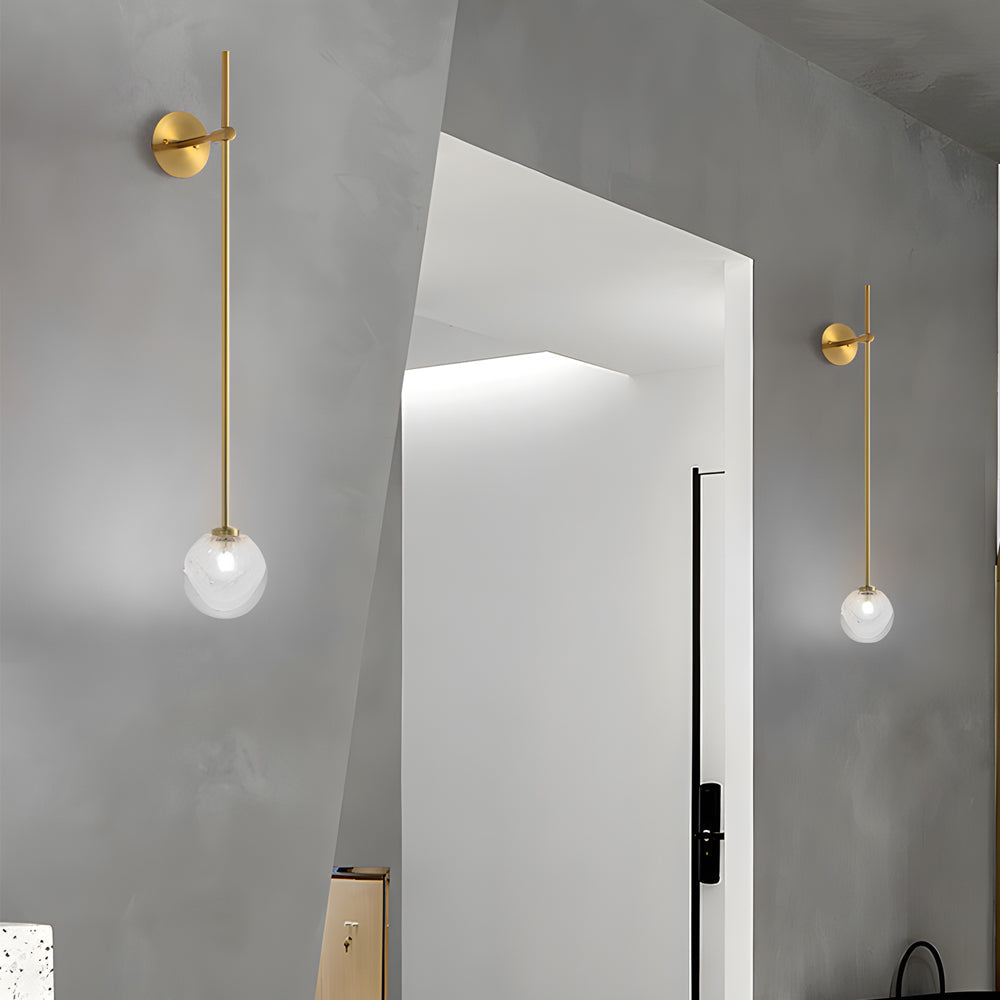 1 Light Glass Bubble Globe Slim Wall Light