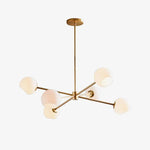 Staggered Glass 6 Light Chandelier
