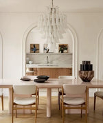Stunning Murano White Glass Petals Chandelier