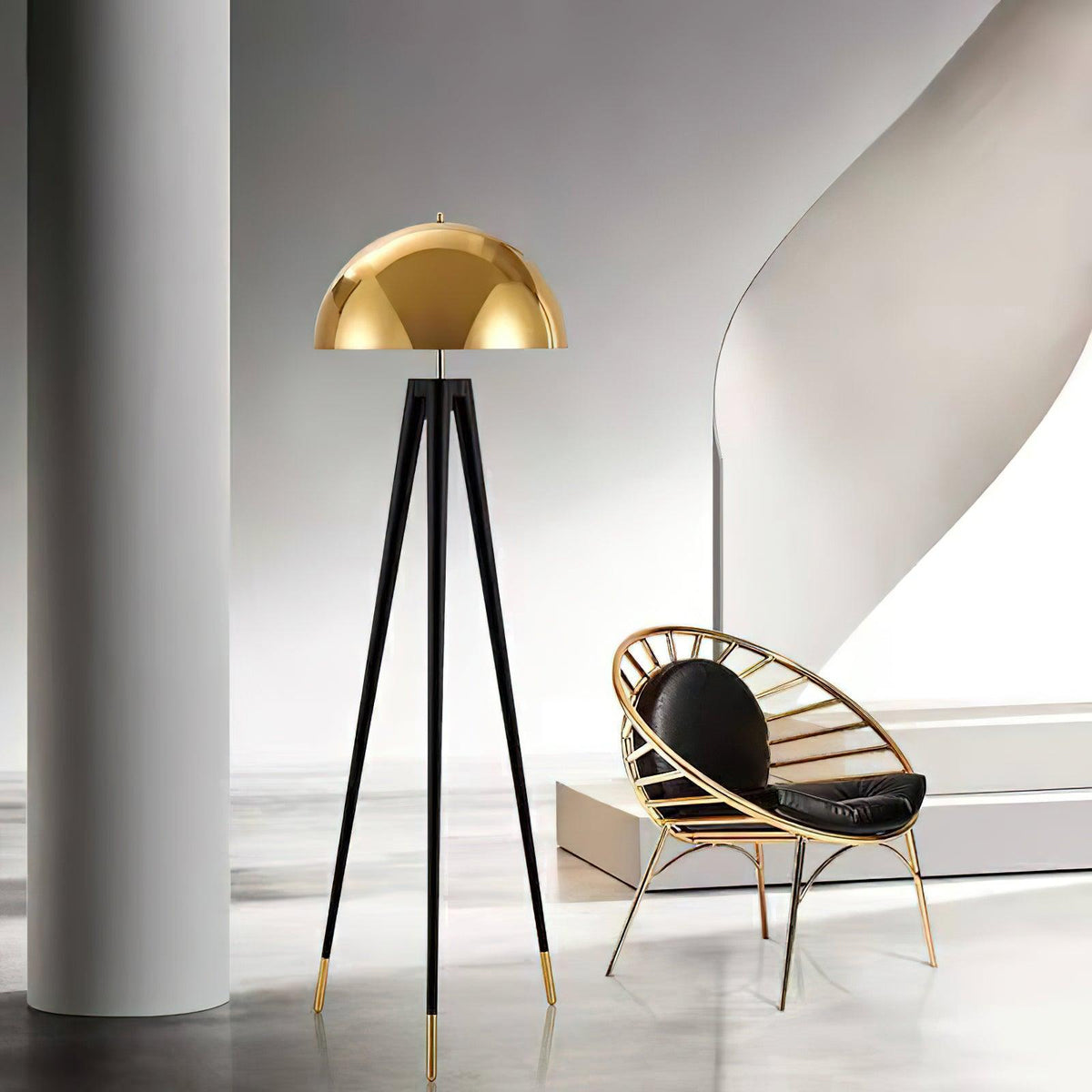 three-legged-gold-gong-floor-lamp