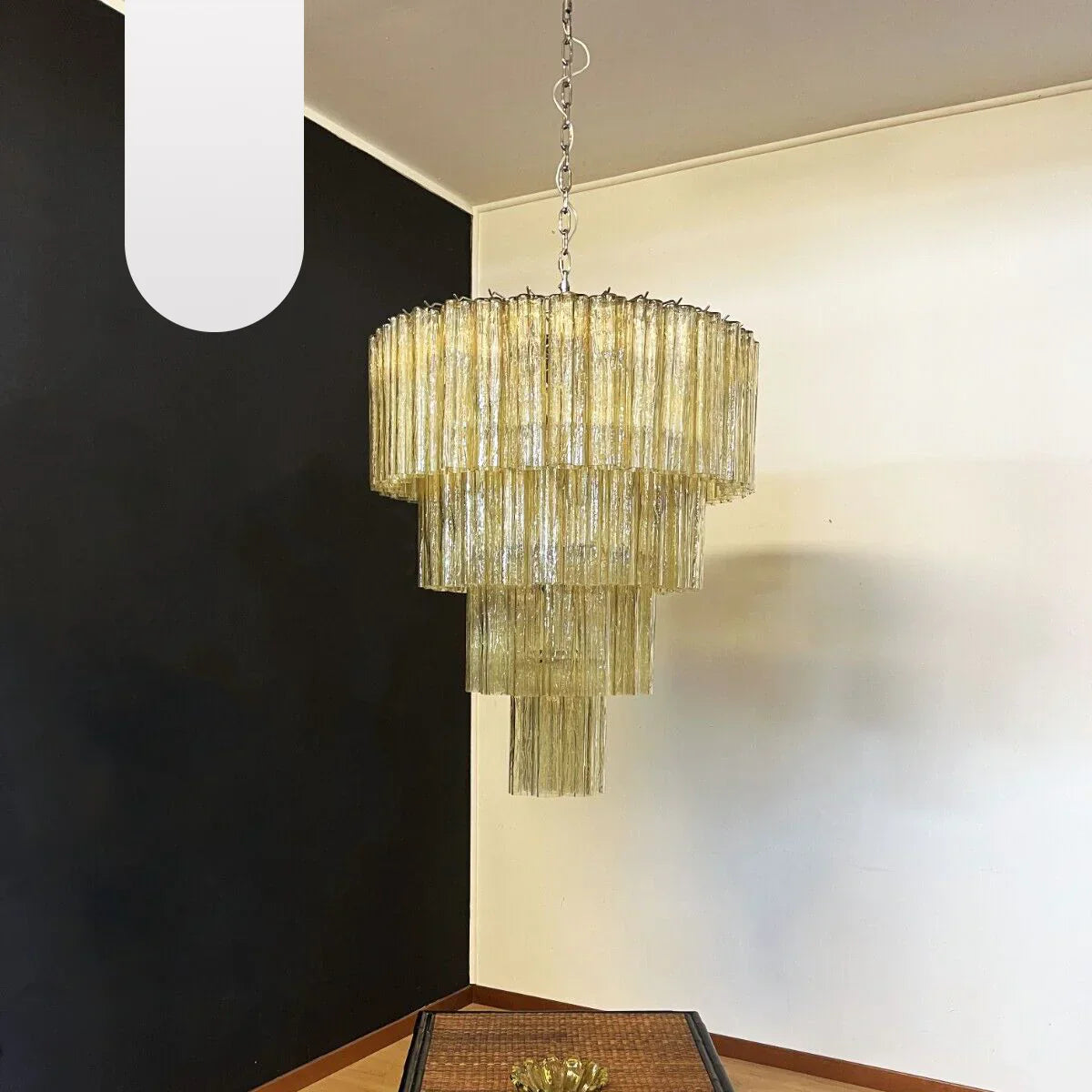 Vintage Murano Amber Glass Chandelier