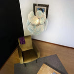 Vintage Murano Blue Glass Disks Chandelier