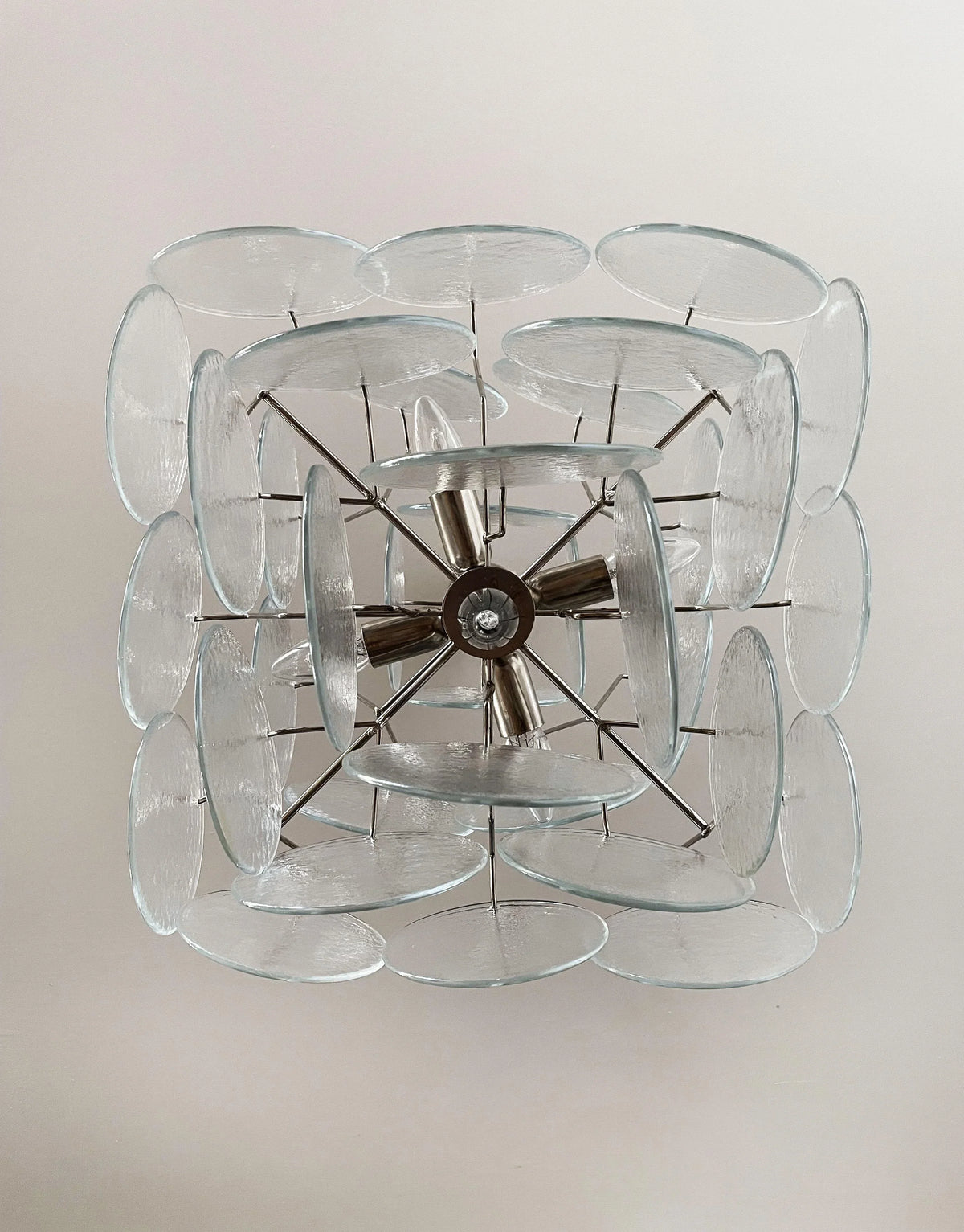 Vintage Murano Iridescent Disks Chandelier