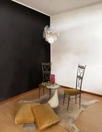 Vintage Murano Iridescent Glass Disks Chandelier