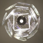 Vintage Murano Iridescent Glass Disks Chandelier