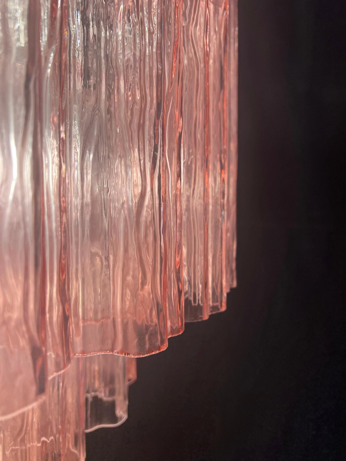 Vintage Murano Pink Glass Chandelier