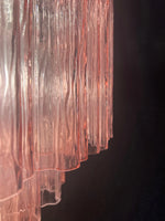 Vintage Murano Pink Glass Chandelier