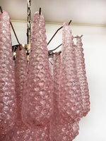 Vintage Murano Pink Glass Petals Chandelier 1