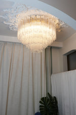 Vintage Murano Transparent Glass Ceiling Light