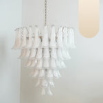 Vintage Murano Transparent Glass Petals Chandelier