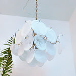 Vintage Murano White Disks Chandelier