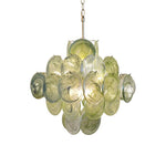 Vintage Murano Green Disks Chandelier