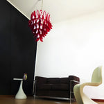 Vintage Red Murano Glass Petals Chandelier