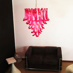 Vintage Red Murano Glass Petals Chandelier