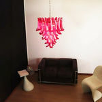 Vintage Red Murano Glass Petals Chandelier