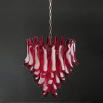 Vintage Red Murano Glass Petals Chandelier