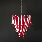 Vintage Red Murano Glass Petals Chandelier