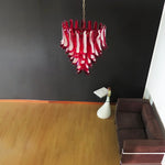Vintage Red Murano Glass Petals Chandelier