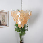 Elegant Gold Murano Iridescent Disc Chandelier