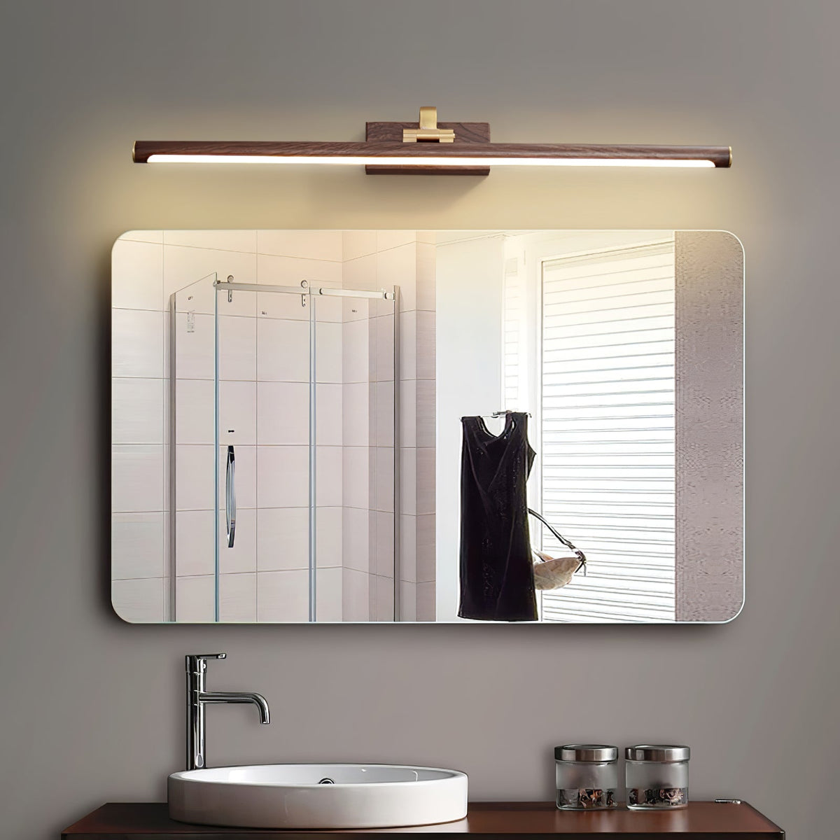 Walnut Linear Led Wall Light