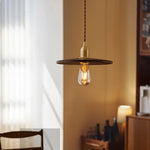 Walnut Saucer Pendant Light