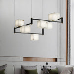 Alabaster Square Box Chandelier with 4/5/6/8/9 heads