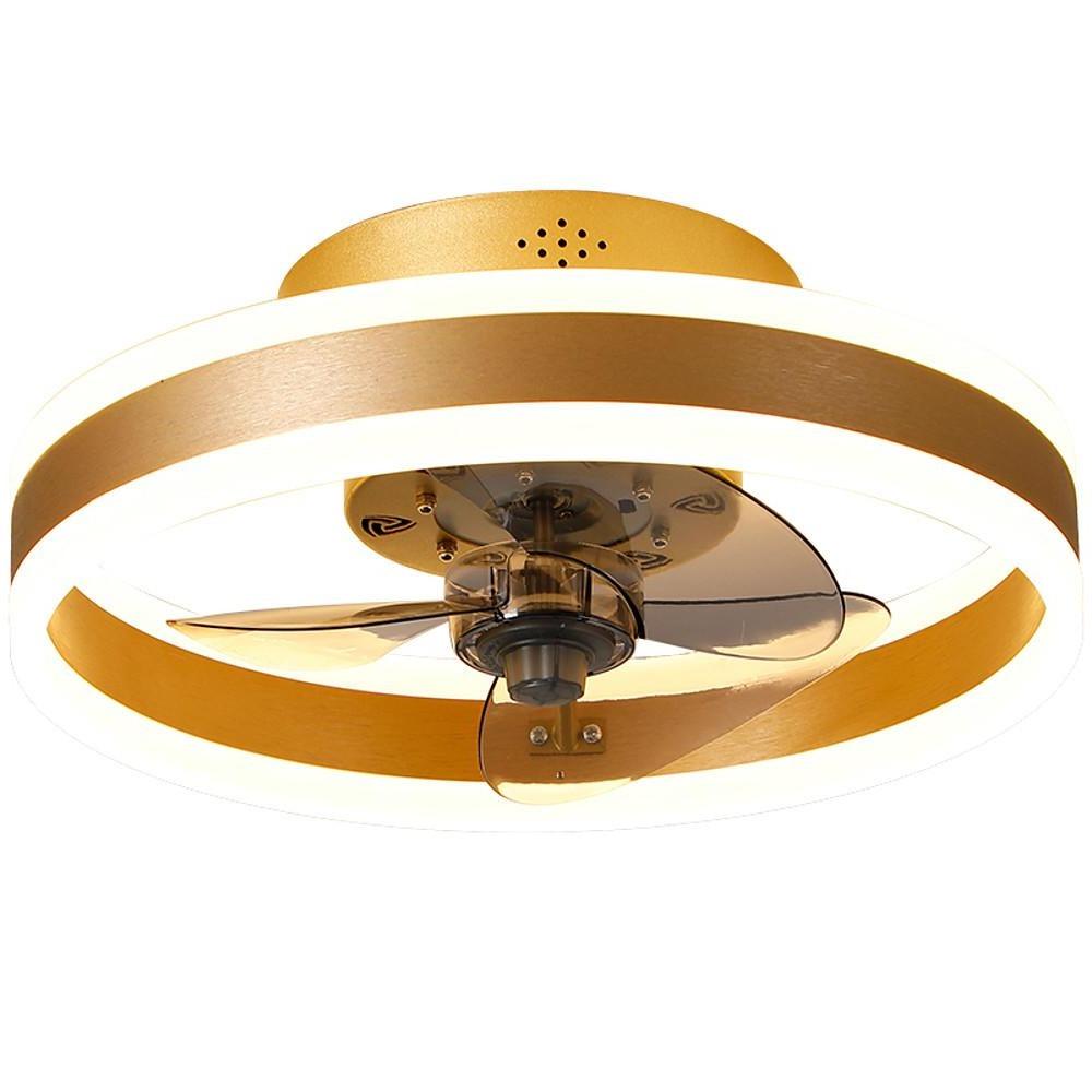 16 Circular Dimmable Modern Ceiling Fan Light Flush Mount Led Chandelier With Fan