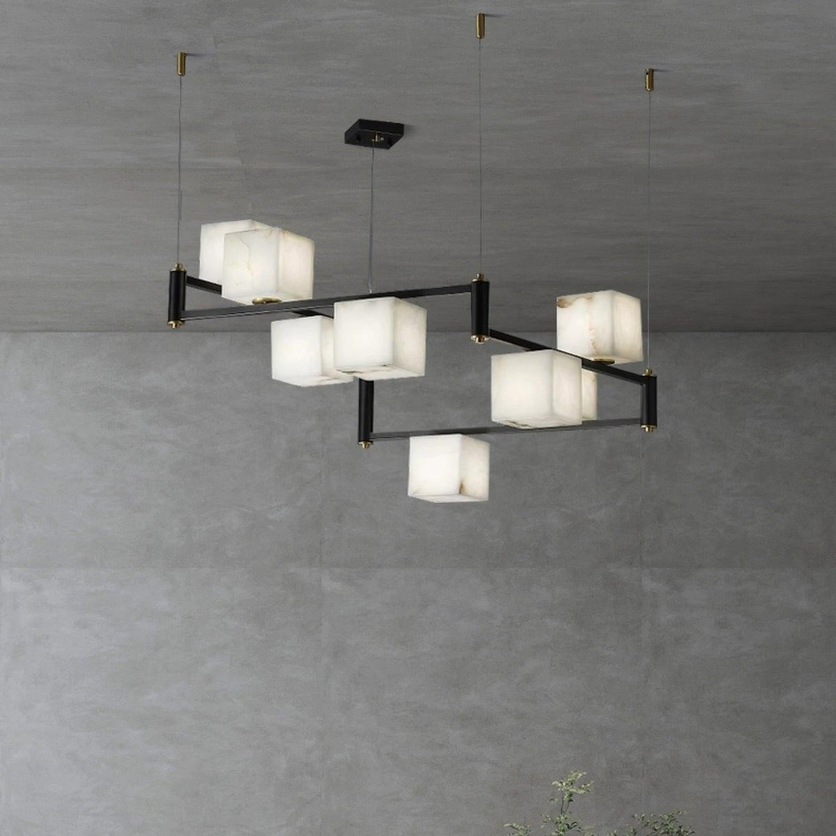 Alabaster Square Box Chandelier with 4/5/6/8/9 heads