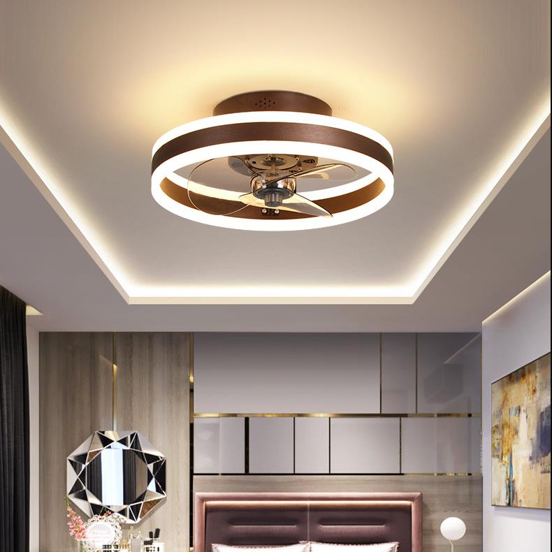 16 Circular Dimmable Modern Ceiling Fan Light Flush Mount Led Chandelier With Fan