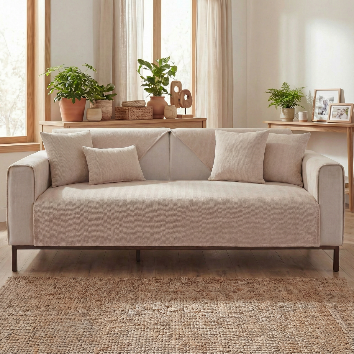 TheCarGoods Premium Chenille Herringbone Sofa & Couch Cover