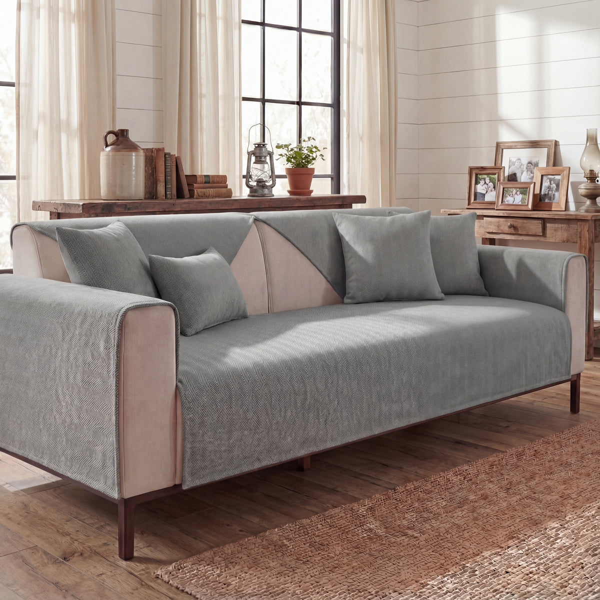 TheCarGoods Premium Chenille Herringbone Sofa & Couch Cover