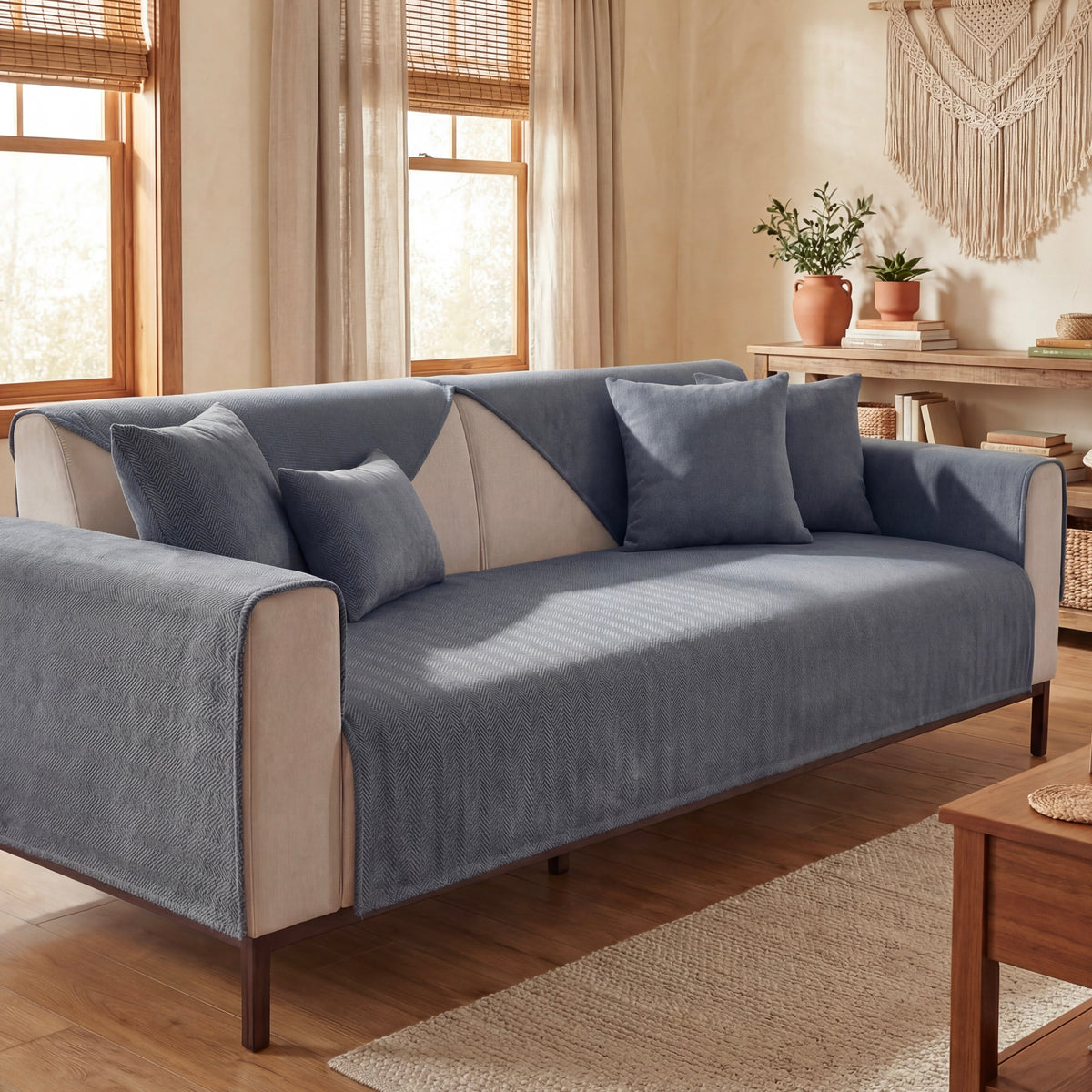 TheCarGoods Premium Chenille Herringbone Sofa & Couch Cover