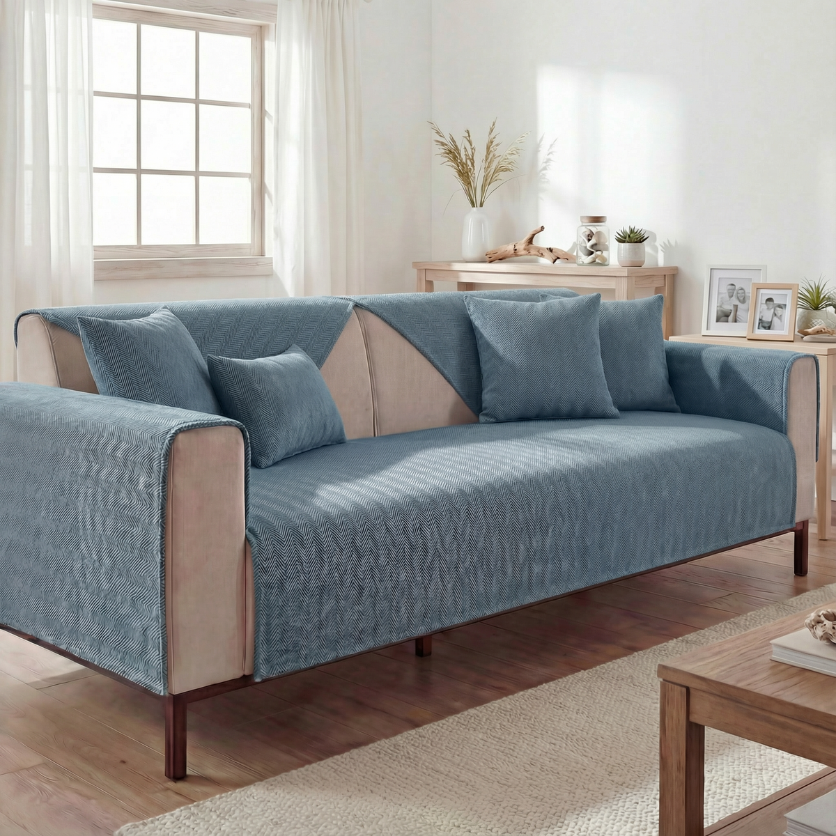 TheCarGoods Premium Chenille Herringbone Sofa & Couch Cover