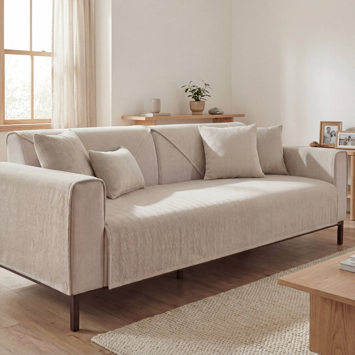 TheCarGoods Premium Chenille Herringbone Sofa & Couch Cover