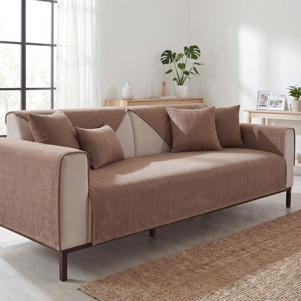 TheCarGoods Premium Chenille Herringbone Sofa & Couch Cover