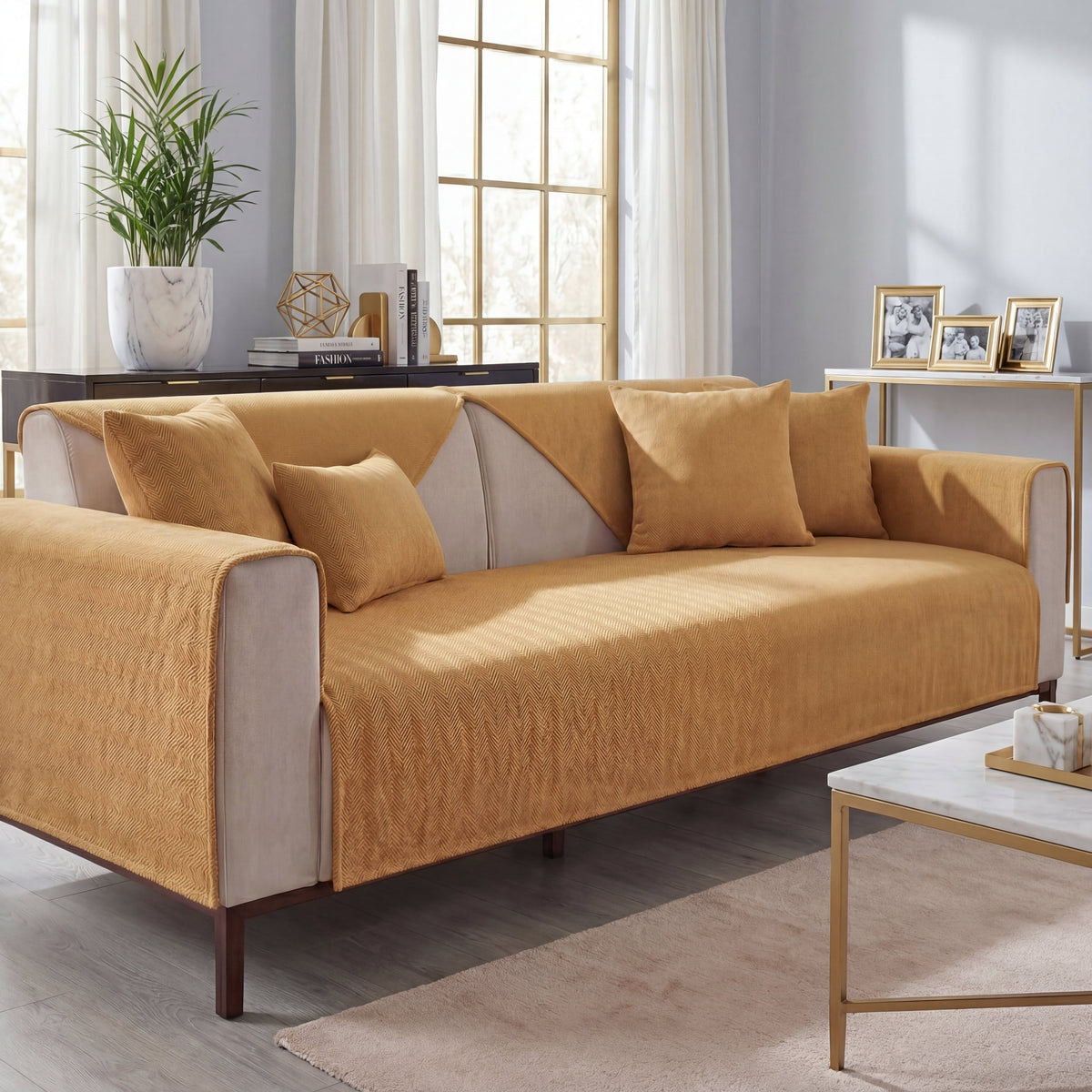 TheCarGoods Premium Chenille Herringbone Sofa & Couch Cover