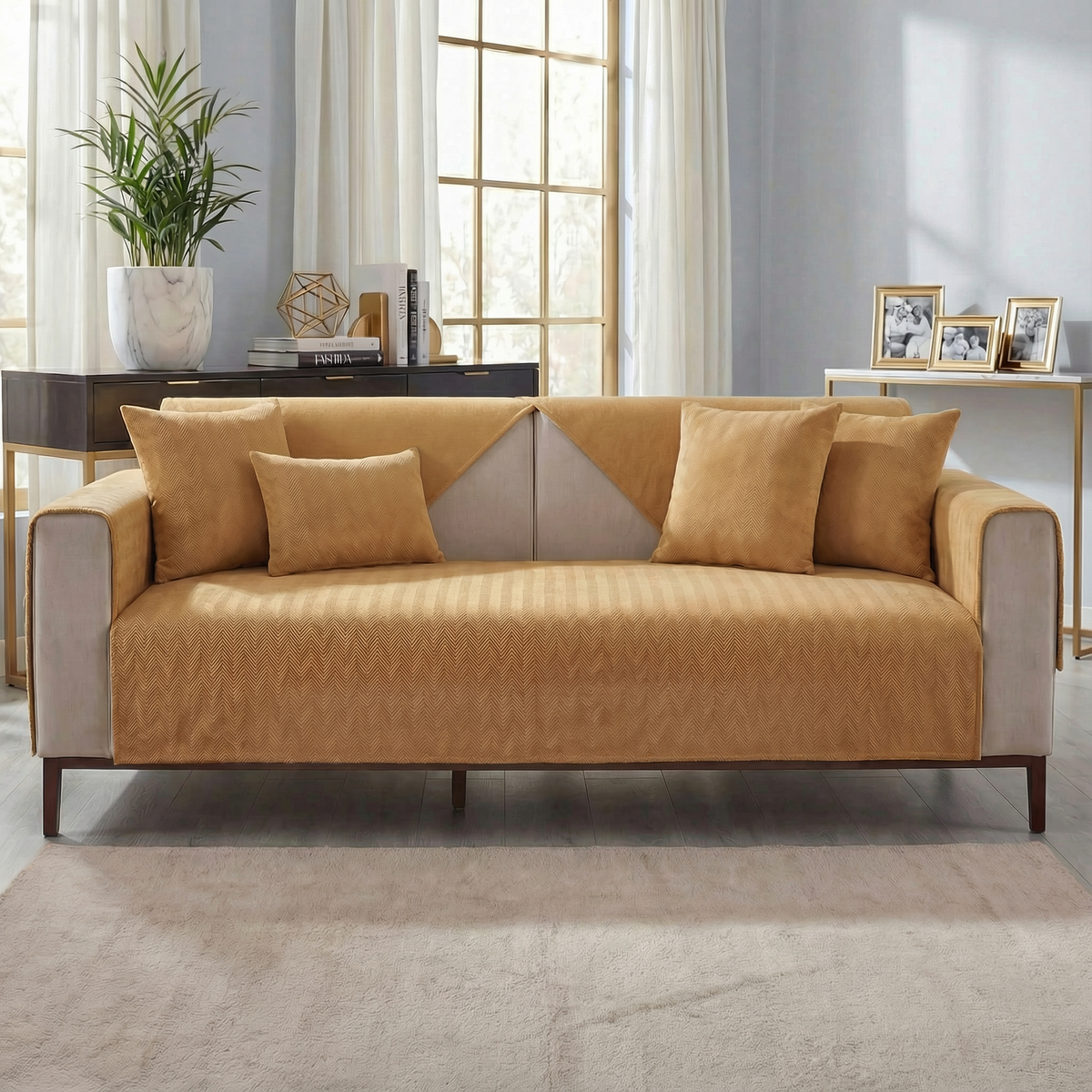 TheCarGoods Premium Chenille Herringbone Sofa & Couch Cover