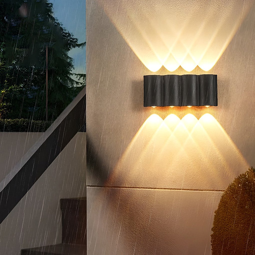 Creative Wave Arc Design Up And Down Lights Led Outdoor Wall Lights Wall Sconces Waterproof