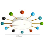 24 Inches Colorful Nelson Ball Clock Led Round Flush Mount Ceiling Light
