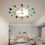 24 Inches Colorful Nelson Ball Clock Led Round Flush Mount Ceiling Light
