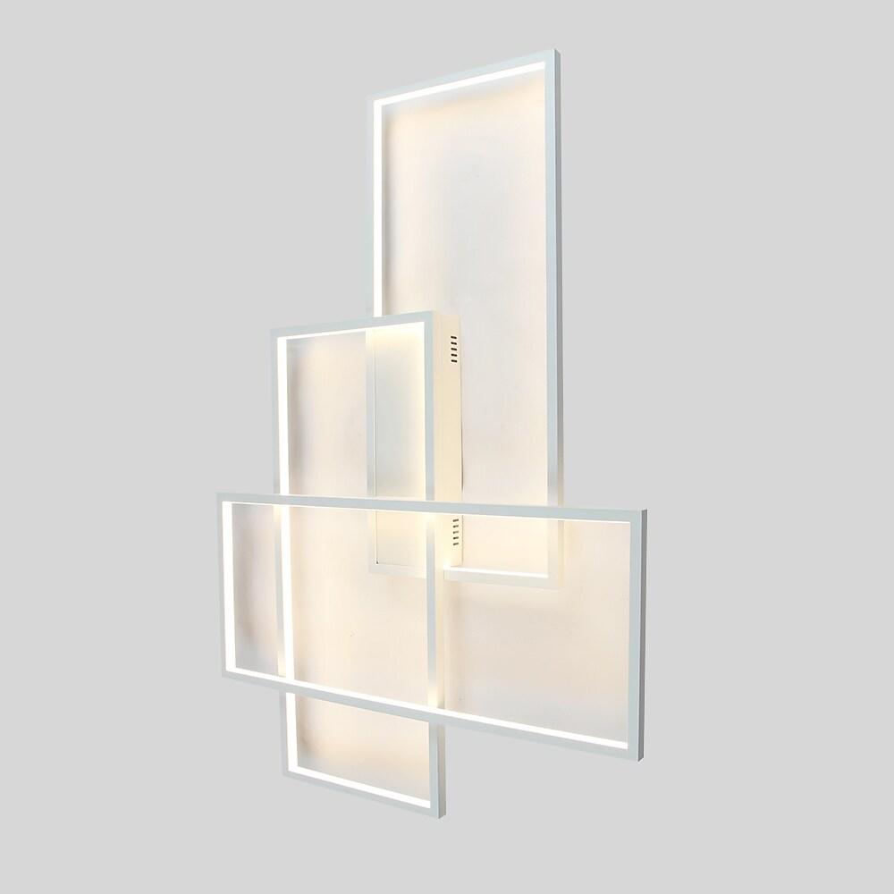 Overlapping Rectangles Aluminum Geometric Style Flush Mount Lighting Led Ceiling Light