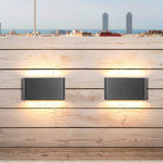 2 Light Black Modern Low Profile Exterior Porch Led Slim Outdoor Up Down Wall Light