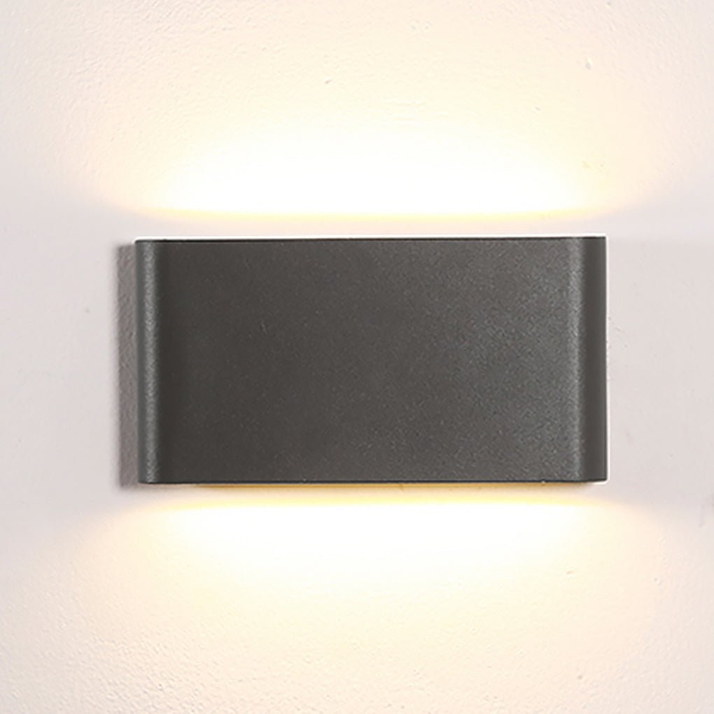 2 Light Black Modern Low Profile Exterior Porch Led Slim Outdoor Up Down Wall Light